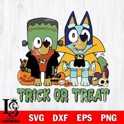 Missouri Tigers Bluey Halloween Trick or Treat Svg Eps Dxf Png File, Digital Download, Instant Download