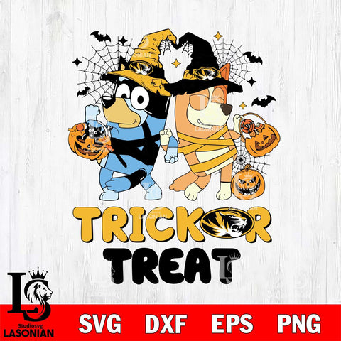 Missouri Tigers Bluey Trick or Treat Halloween 2 Svg Eps Dxf Png File, Digital Download, Instant Download