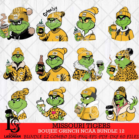 Missouri Tigers Boujee Grinch NCAA Bundle 12 SVG Eps Dxf Png File, Digital Download, Instant Download