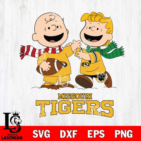 Missouri Tigers Charlie Brown & Linus Football Cricut,Christmas SVG DXF EPS PNG FILE, NCAA Digital Download,Instant Download, Silhouette