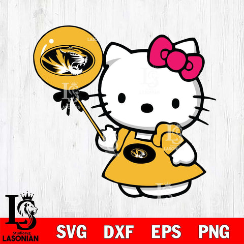 Missouri Tigers Cute Hello Kitty 2 Svg Eps Dxf Png File, Digital Download, Instant Download