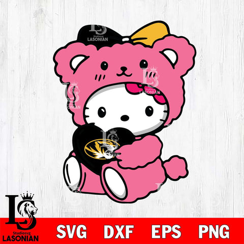 Missouri Tigers Cute Hello Kitty 3 Svg Eps Dxf Png File, Digital Download, Instant Download