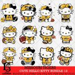 Missouri Tigers Cute Hello Kitty Bundle 12 SVG Eps Dxf Png File, NCAA Bundle svg, Digital Download, Instant Download