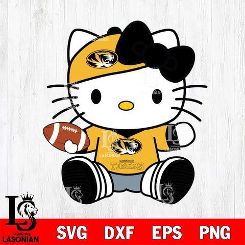 Missouri Tigers Cute Hello Kitty Football 11 Svg Eps Dxf Png File, NCAA svg, Digital Download, Instant Download