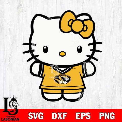Missouri Tigers Cute Hello Kitty Football 6 Svg Eps Dxf Png File, NCAA svg, Digital Download, Instant Download