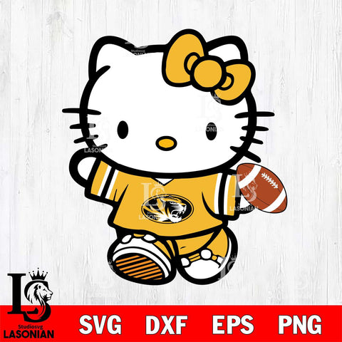 Missouri Tigers Cute Hello Kitty Football 7 Svg Eps Dxf Png File, NCAA svg, Digital Download, Instant Download