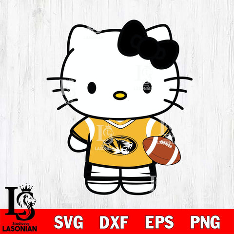 Missouri Tigers Cute Hello Kitty Football 8 Svg Eps Dxf Png File, NCAA svg, Digital Download, Instant Download