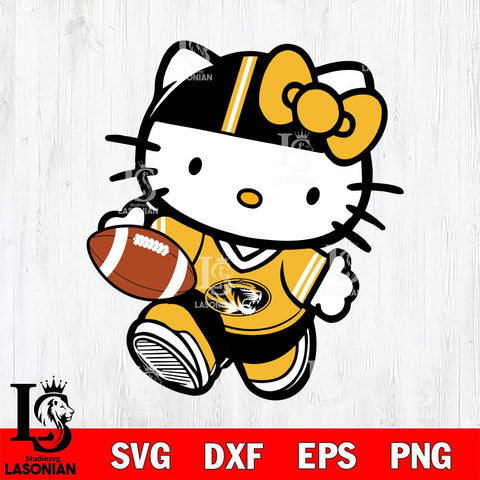 Missouri Tigers Cute Hello Kitty Football 9 Svg Eps Dxf Png File, NCAA svg, Digital Download, Instant Download