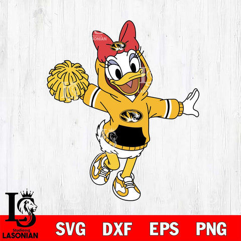 Missouri Tigers Daisy Duck Cheerleader Christmas File Cut, NCAA SVG DXF EPS PNG FILE, Digital Download , Criucut , Silhouette