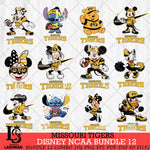Missouri Tigers Disney NCAA Bundle Svg PNG 12 Svg Eps Dxf Png File, Digital Download