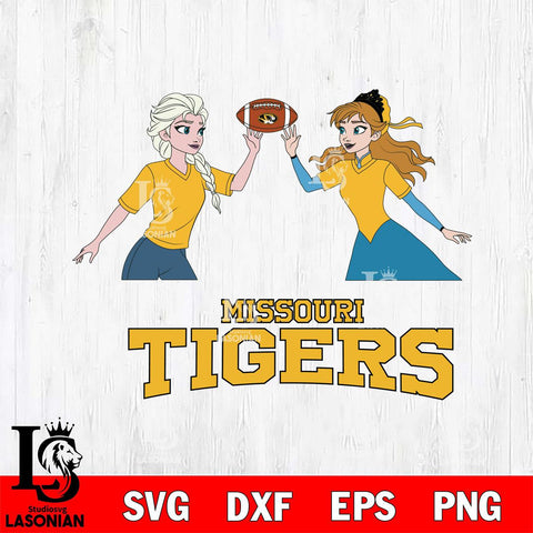 Missouri Tigers Elsa & Anna Football Cricut,Christmas SVG DXF EPS PNG FILE, NCAA Digital Download,Instant Download, Silhouette