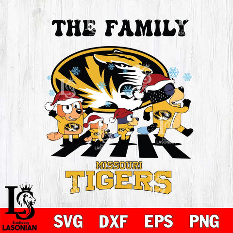 Missouri Tigers Family Bluey Christmas Svg Eps Dxf Png File, Digital Download