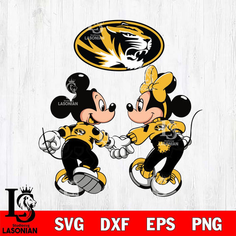 Missouri Tigers Fan Minnie And Mickey Love Svg Eps Dxf Png File, Digital Download, Instant Download