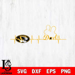 Missouri Tigers Father Heart Beat Svg Eps Dxf Png File, Digital Download, Instant Download