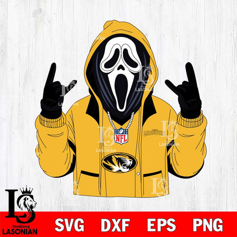 Missouri Tigers Ghostface Scream Football Halloween Svg Eps Dxf Png File, NCAA svg, Digital Download, Instant Download