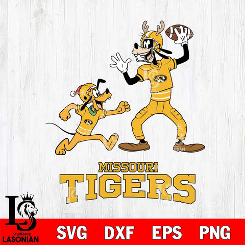 Missouri Tigers Goofy & Pluto Football Cricut,Christmas SVG DXF EPS PNG FILE, NCAA Digital Download,Instant Download, Silhouette