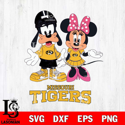 Missouri Tigers Goofy and Minnie mouse Football SVG DXF EPS PNG FILE,NCAA svg ,Football Digital Download,Instant Download, Silhouette