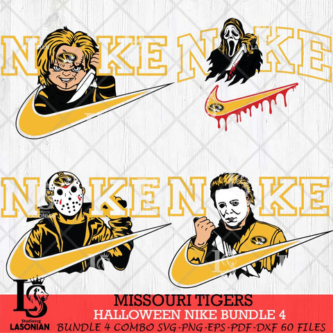 Missouri Tigers Halloween Nike NCAA Bundle 4 Svg Eps Dxf Png File, Digital Download, Instant Download