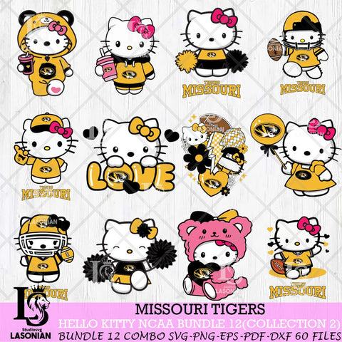 Missouri Tigers Hello Kitty Bundle 12 SVG Svg Eps Dxf Png File, Digital Download, Instant Download