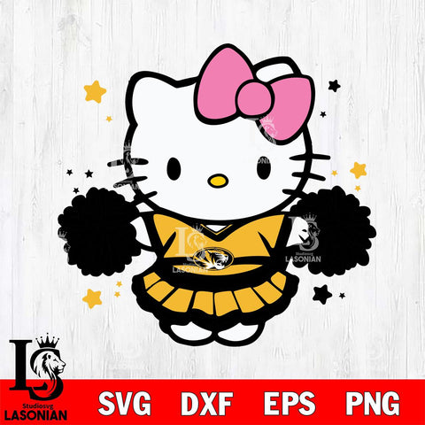 Missouri Tigers Hello Kitty Cheerleader 10 Svg Eps Dxf Png File, Digital Download, Instant Download