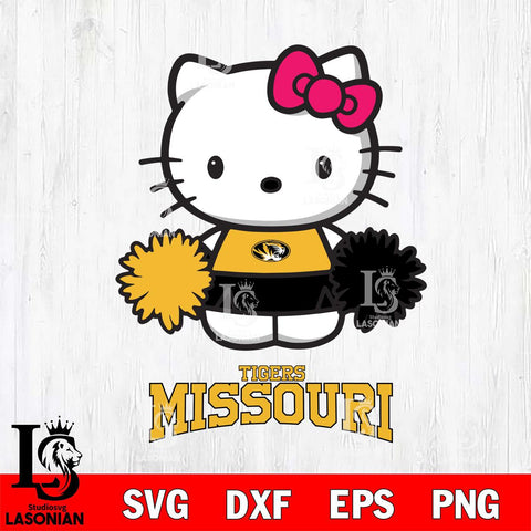 Missouri Tigers Hello Kitty Cheerleader 2 Svg Eps Dxf Png File, Digital Download, Instant Download
