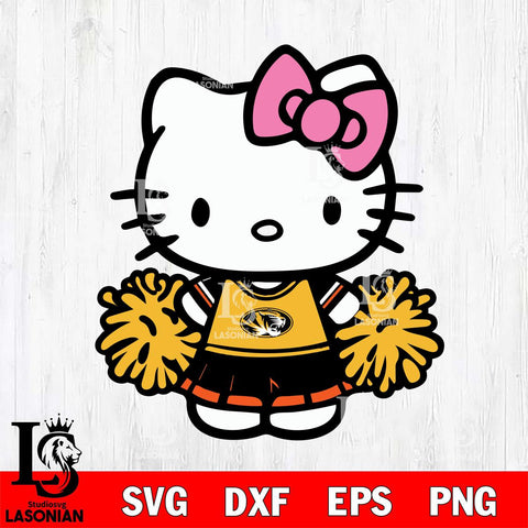 Missouri Tigers Hello Kitty Cheerleader 2 Svg Eps Dxf Png File, Digital Download, Instant Download