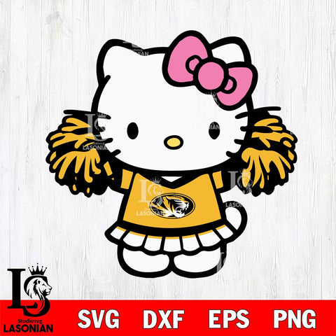 Missouri Tigers Hello Kitty Cheerleader 3 Svg Eps Dxf Png File, Digital Download, Instant Download