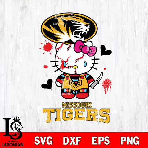 Missouri Tigers Hello Kitty Horror 2 Svg Eps Dxf Png File, Digital Download