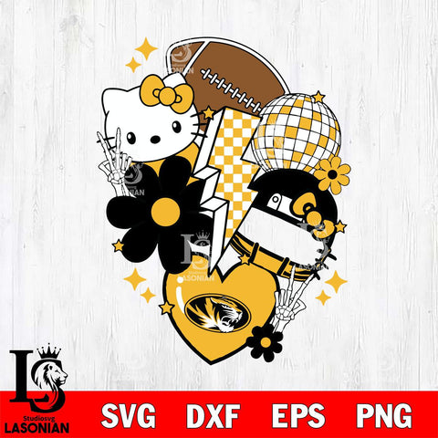 Missouri Tigers Hello Kitty NCAA 2 Svg Eps Dxf Png File, Digital Download, Instant Download