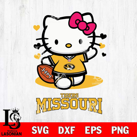 Missouri Tigers Hello Kitty NCAA 3 Svg Eps Dxf Png File, Digital Download, Instant Download