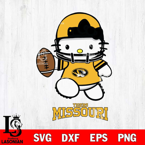Missouri Tigers Hello Kitty NCAA 4 Svg Eps Dxf Png File, Digital Download, Instant Download