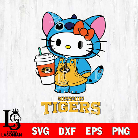 Missouri Tigers Hello Kitty Stitch Svg Eps Dxf Png File, NCAA svg, Digital Download, Instant Download