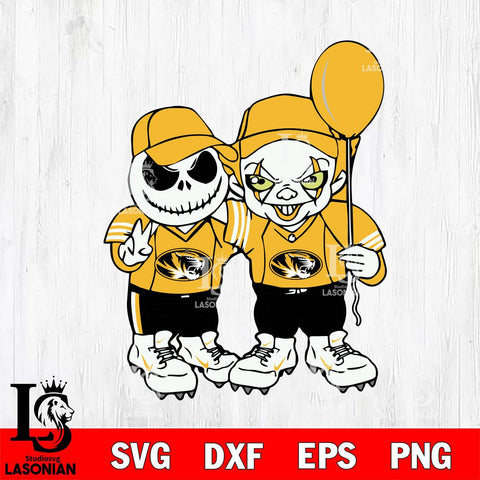 Missouri Tigers Jack Skellington And Pennywise Football Svg Eps Dxf Png File, NCAA svg, Digital Download, Instant Download
