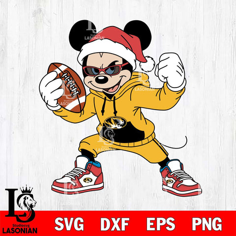 Missouri Tigers Mickey Cool Football Christmas File Cut, NCAA SVG DXF EPS PNG FILE, Digital Download , Criucut , Silhouette