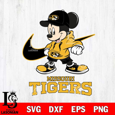 Missouri Tigers Mickey Mouse NIKE, Svg Eps Dxf Png File, Digital Download