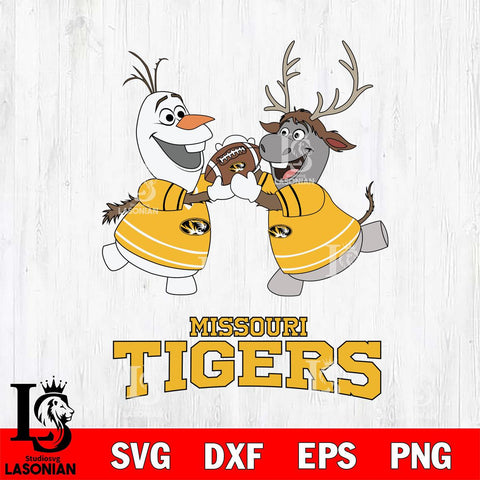 Missouri Tigers Olaf & Sven Football Cricut,Christmas SVG DXF EPS PNG FILE, NCAA Digital Download,Instant Download, Silhouette