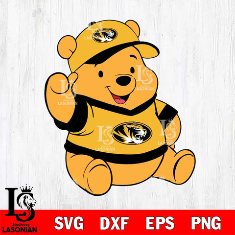 Missouri Tigers Pooh Bear Svg Eps Dxf Png File, NCAA svg, Digital Download, Instant Download