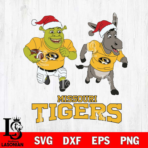 Missouri Tigers Shrek and Donkey Football Cricut,Christmas SVG DXF EPS PNG FILE, NCAA Digital Download,Instant Download, Silhouette
