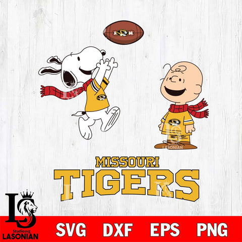 Missouri Tigers Snoopy & Charlie Brown Football Cricut,Christmas SVG DXF EPS PNG FILE, NCAA Digital Download,Instant Download, Silhouette