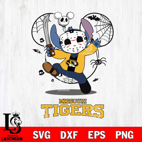 Missouri Tigers Stitch jason voorhees Halloween Svg Eps Dxf Png File, Digital Download, Instant Download