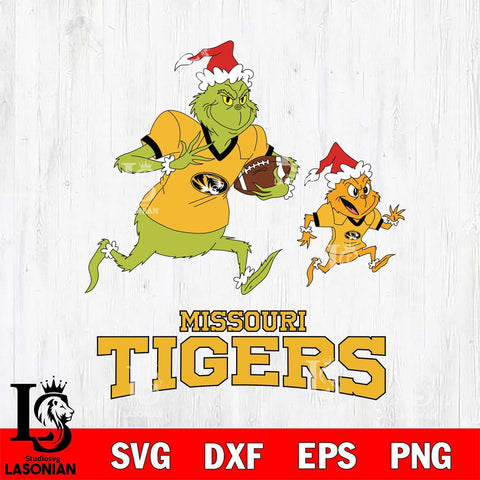 Missouri Tigers The Grinch & Max Football Cricut,Christmas SVG DXF EPS PNG FILE, NCAA Digital Download,Instant Download, Silhouette