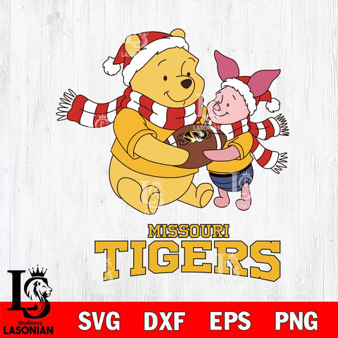 Missouri Tigers Winnie the Pooh & Piglet Football Cricut,Christmas SVG DXF EPS PNG FILE, NCAA Digital Download,Instant Download, Silhouette