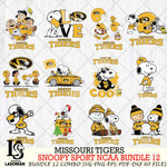 Missouri Tigers  Snoopy NCAA Bundle 12 SVG Svg Eps Dxf Png File, Digital Download