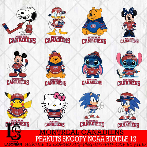 Montreal Canadiens Disney Hockey NHL Bundle 12 SVG DXF EPS PNG FILE,NHL Bundle File Cut,Disney Digital Download,Instant Download, Silhouette