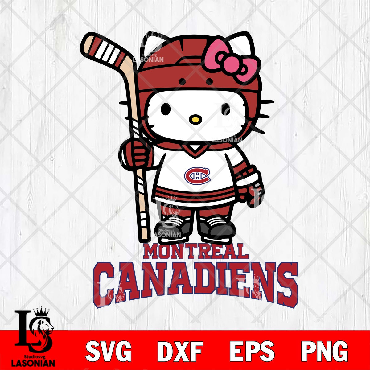 Montreal Canadiens Hello Kitty Hockey Stance File cut ,NHL Criucut ...