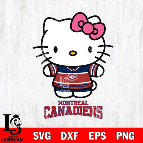 Montreal Canadiens Hello Kitty NHL Hockey SVG DXF EPS PNG FILE,NHL File Cut,Disney Digital Download,Instant Download, Silhouette