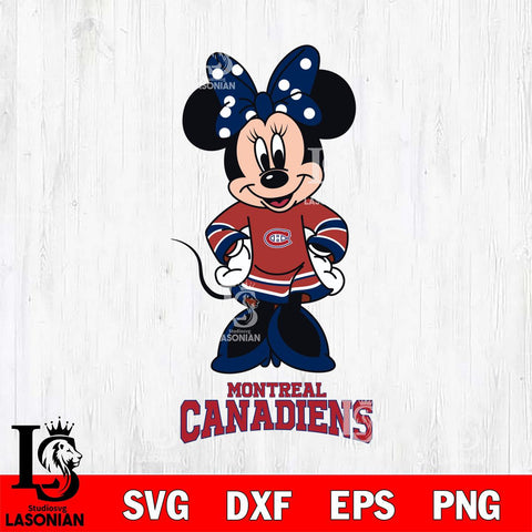 Montreal Canadiens Minnie Mouse NHL Hockey SVG DXF EPS PNG FILE,NHL File Cut,Disney Digital Download,Instant Download, Silhouette