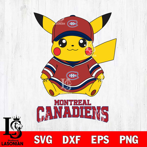 Montreal Canadiens Pikachu NHL Hockey SVG DXF EPS PNG FILE,NHL File Cut,Disney Digital Download,Instant Download, Silhouette