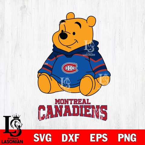 Montreal Canadiens Winnie The Pooh NHL Hockey SVG DXF EPS PNG FILE,NHL File Cut,Disney Digital Download,Instant Download, Silhouette