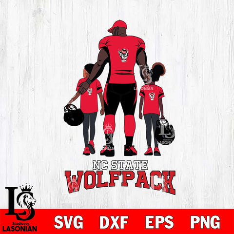 NC State Wolfpack 3 Father and son Rugby SVG DXF EPS PNG FILE,NCAA SVG, Father day Digital Download,Instant Download, Silhouette